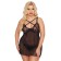 Night shirt and thongs Softline collection cornelia, black color, xxxl