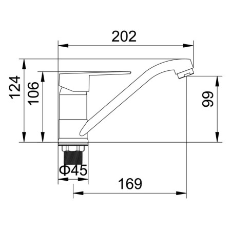 Accoona A4265 kitchen mixer, one -leaf, with a nut, chrome-3