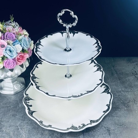 Three -tier launcher Lenardi Argento, size 34x32 cm