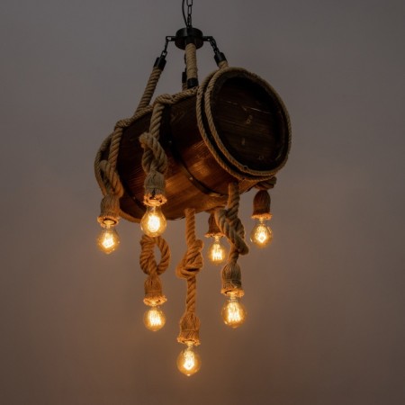 Barrel chandelier 7he27 40W Black 41x33x30 cm-2