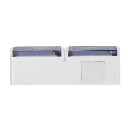 The outlet is double, 16 A, overhead, with salary, IP44, street, white-3