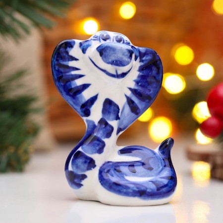 New Year. Souvenir "Cobra Lyuba" 8 × 7 cm, gzhel