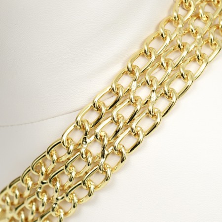 Collar - half -storage three -row, 40 cm, wire thickness 2 mm, golden-6