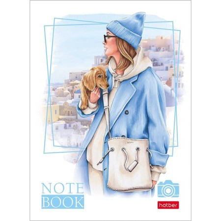 Notepad A6, 48 sheets, "Thy Eyes", cover covered paper, 8 designs, mix-4