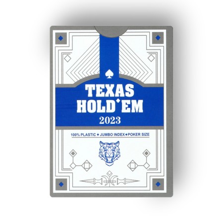 Plastic Plastic Cards "Texas Hold`em", 30 μm, 8.8 x 6.3 cm, blue shirt-1