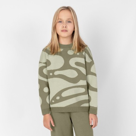 Jumper for girls, height 110 cm, olive color