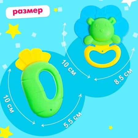 A set of rattles with teeth teeth, 5 items-2