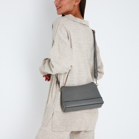 Bag Cross-Bodi with a zipper, gray color-7