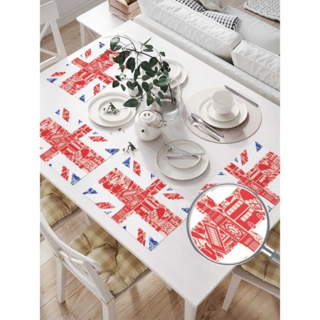 Set of napkins for setting the table "English symbolism", rectangular, size 32x46 cm, 4 pcs-1