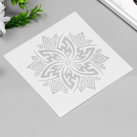 Stencil plastic "Geometric flower" 15x15 cm-1