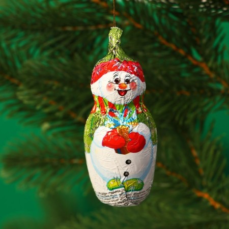 New Year. Chocolate figure on the thread "Santa Claus, Snow Maiden, Snowman", mix, 18 g-1