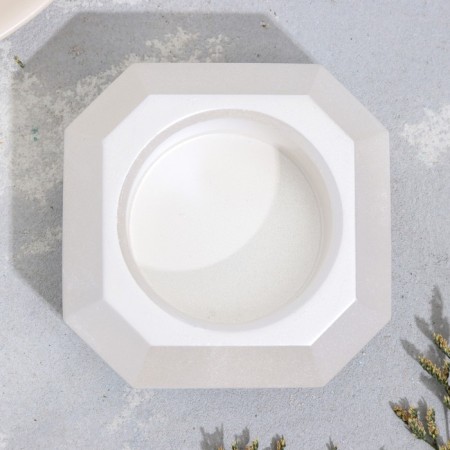 Square Square from gypsum with mowed corners is small, 9x3.5cm, white mother of pearl-2