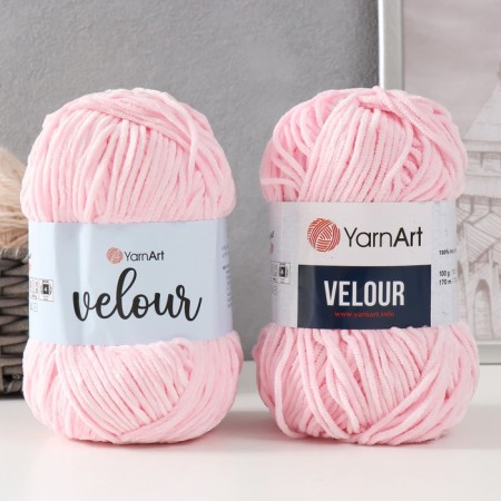 Yarn "Velour" 100% micropoliester 170m/100g (854 pink)