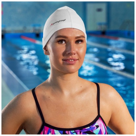 Шапочка для плавания взрослая ONLYTOP Swim, тканевая, обхват 54-60 см-2