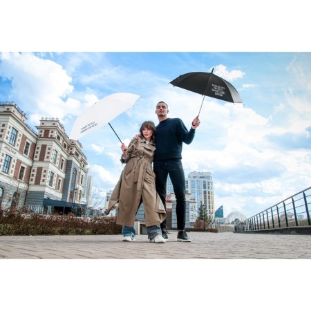 Umbrella female cane "If you read it, it rains", 8 knitting needles, d = 91 cm, black color-7