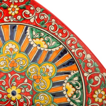 Largan Rishtan ceramics "Patterns", 31 cm, square, red mix-4