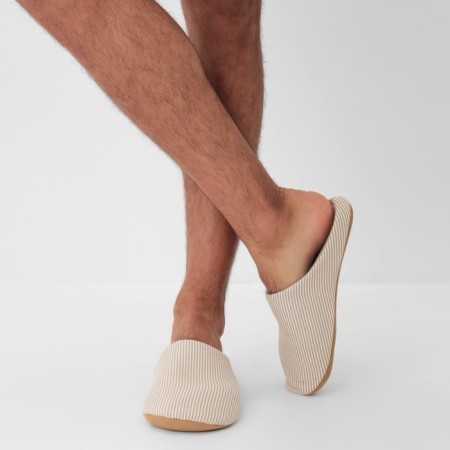 Male slippers, eco size 44-45, beige strip-9