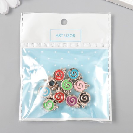 Beads for creativity plastic "Karamel Bright middle" Mix set 10 pcs 1.4x1.1 cm 781244-3