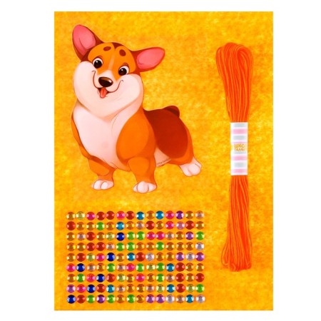 Set for creating a toy made of felt with thermonacle "Corgi"-1