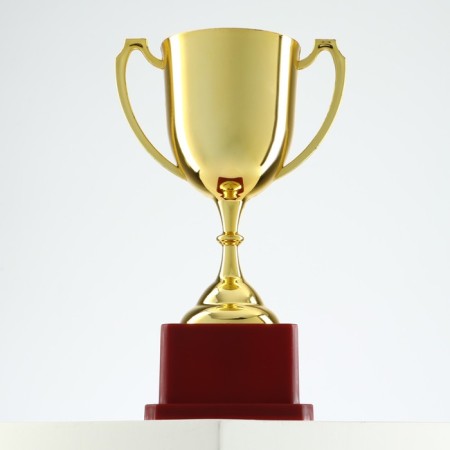 Cup 012, award figure, gold, plastic stand, 19.2 × 11.5 × 8 cm.-1