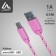 Luazon cable, microUSB - USB, 1 A, 1 m, nylon braid, pink