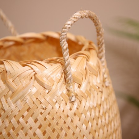 Wicker basket, from bamboo 27x27x25 cm-5