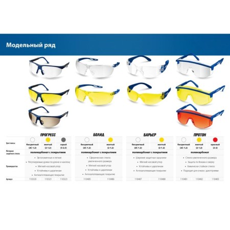 Glasses protective bison 110320_z02, chemical -resistant, open type, transparent-2