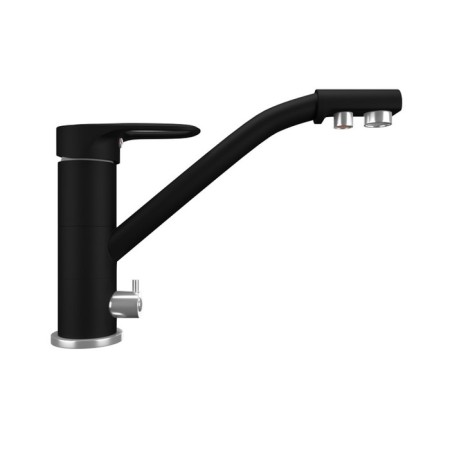 Mixer for the kitchen Ulgran Quartz UQ-010, with a crane for drinking water, color 07 coal
