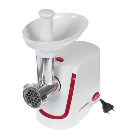 Electric meat grinder "Aksinya" KS-21, 2000 W, reverse, 4 nozzles, white-red