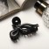 Hair crab "Classic" bow, 7 cm, black matte and glossy
