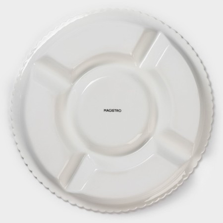 Menzhnya Porcelain 5 cells Magistro "Tandy", d = 30 cm, white color-3