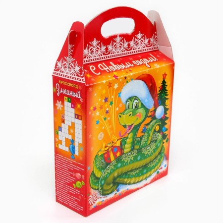 Gift box New Year's snake in a hat 25.5 (33) x 23.5 x 8 cm-2