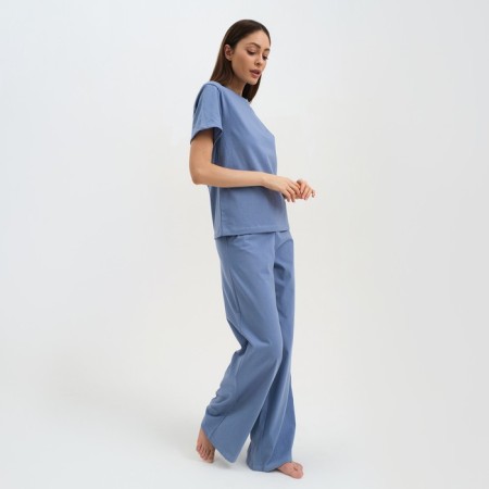 Female pajamas (T-shirt and trousers) KAFTAN "BASIC" Size 48-50, Blue color-1