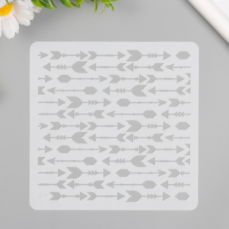 Stencil plastic "Arrows" 15x15 cm