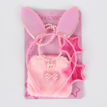 Carnival set "Bunny" in the set: rim, glasses, wallet, beads-1