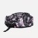 A backpack with a zipper, 3 external pockets, pink/black color