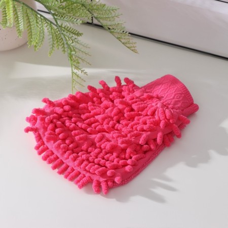 Mittens for cleaning the shade "Bukli", 15 × 20 cm, microfiber one -sided, color mix