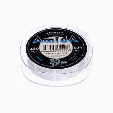 Namazu Amida fishing line, diameter 0.14 mm, test 2.8 kg, 30 m, transparent, 1 pc.-1