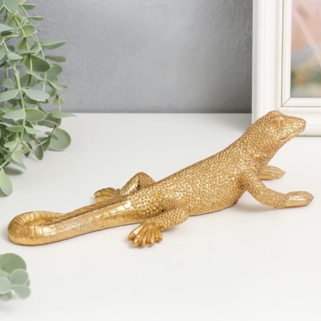 Souvenir Polystone "Golden Lizard" 7x9x25 cm-2