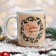 Mug "Happy New Year!" Flowers, beige background, 320 ml