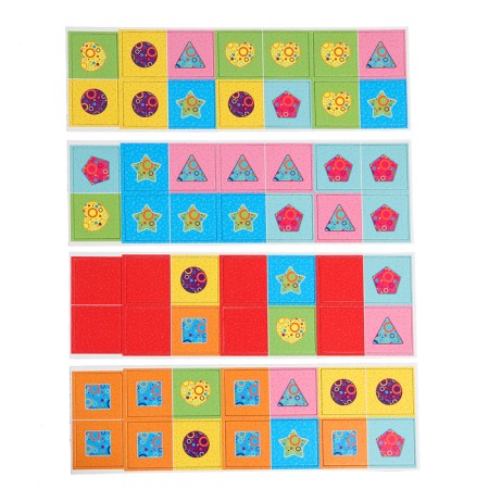 The board game "Domino. Bright figures ", 28 cards, from 2 players, 3+-1