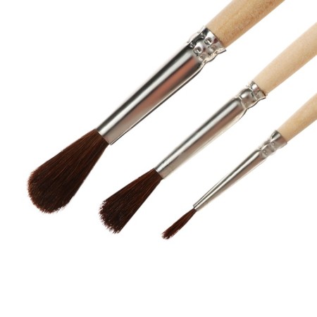 Set of brushes ponies 3 pieces, calligrata No. 1 (round No.: 1, 3, 5), wooden handle-4