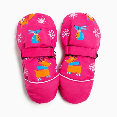 Mittens children's, color is bright pink, size 13 (2-5 years)