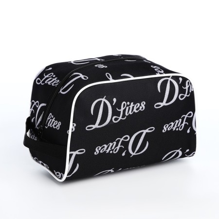 Cosmetic bag with lightning, black color