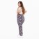 Female pants with print, blue color, size 56