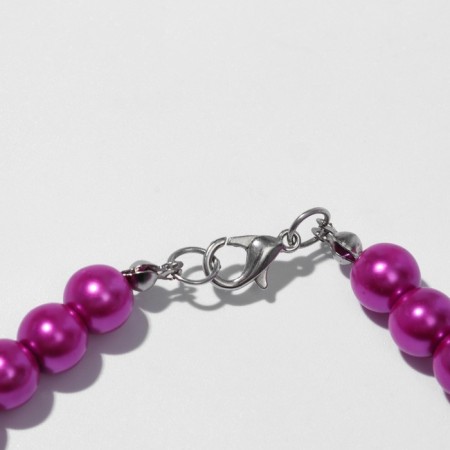 Beads "Classic" mood, ball No. 8, bright pink color, l = 40 cm-3