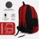 A backpack with a zipper, 2 external pockets, burgundy color