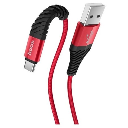 Hoco X38, USB cable - Type -C, 3 A, 1 m, nylon, red-2