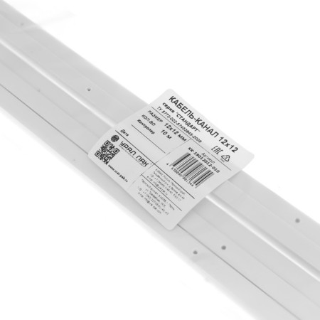 Cable-channel Ural Pak, with a double lock, 12x12, 2 m, Bel, UP 5 pcs, KK-19012012-010-1