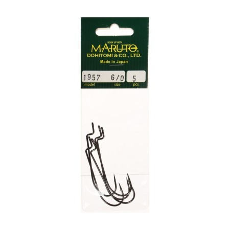 Offset hooks Maruto, series Spin Pro 1957, BN color, No. 6/0, 5 pcs.